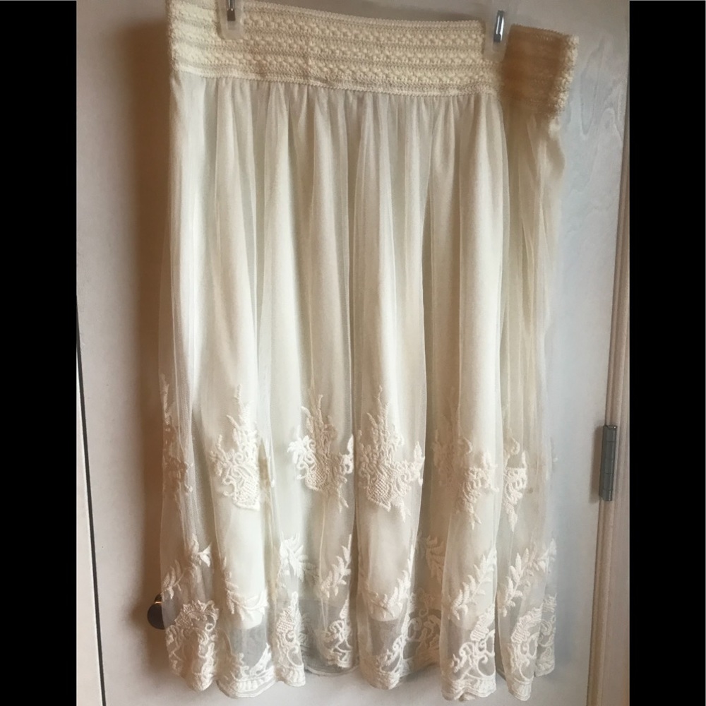 J Gee white lace boho skirt size 1x XL xlarge